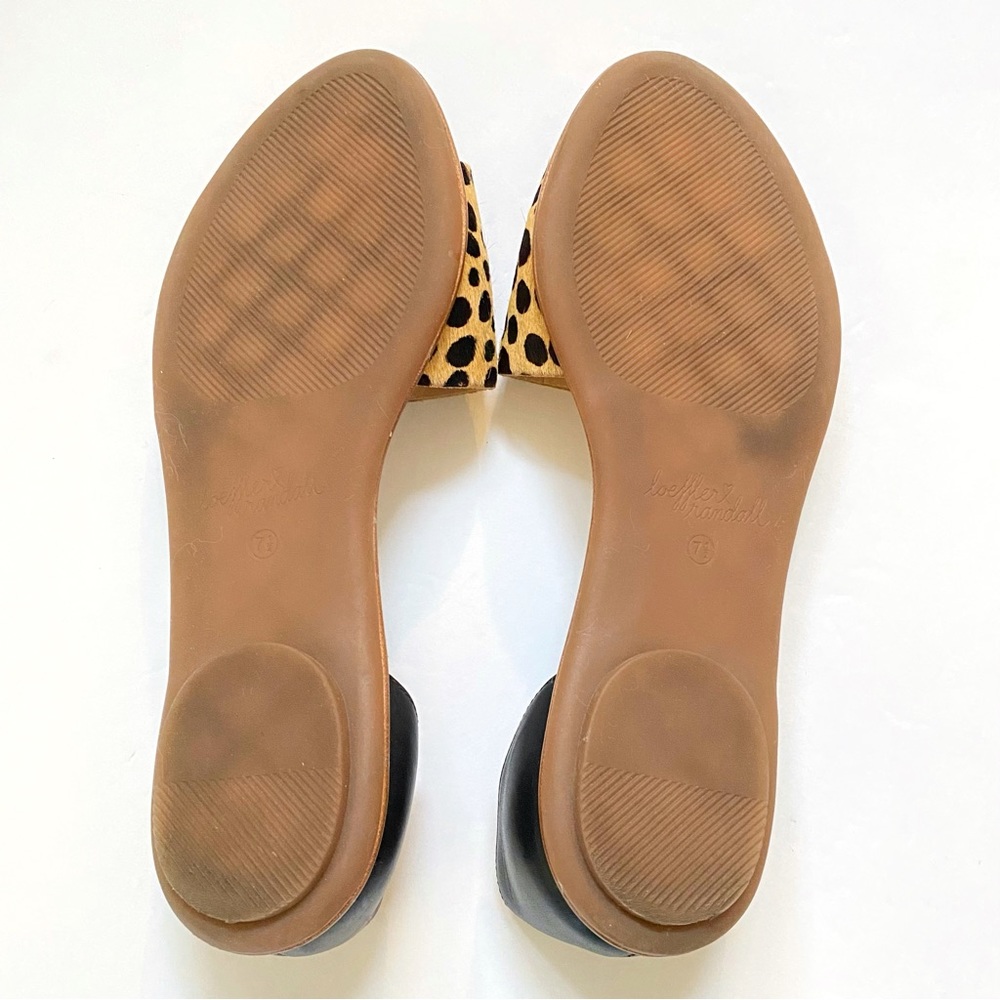 Loeffler Randall tan black spot leopard print calf hair sawyer flats sandals - Picture 6 of 9
